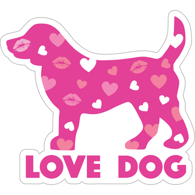 Love Dog 3" Decal