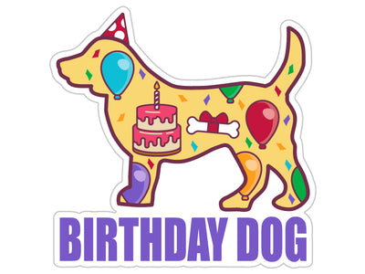 Birthday Dog 3” Decal