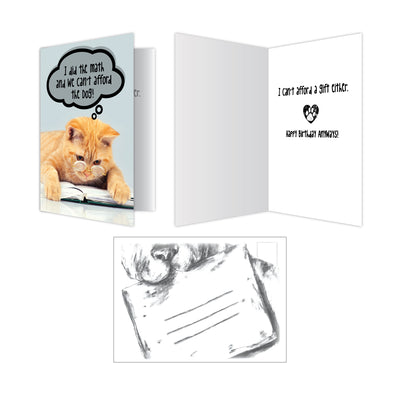 Birthday Cat Card - We Can't Afford The Dog
