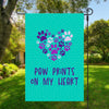 Paw Prints on my Heart Garden Flag - Item #7109