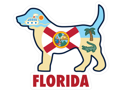 Florida Dog 3" Sticker (Decal)