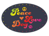 Oval Shaped Magnet - Peace Love Dog