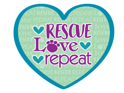 Rescue Love Repeat 3" Decal