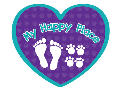 My Happy Place (Foot Prints & Paw Prints) 3" Decal