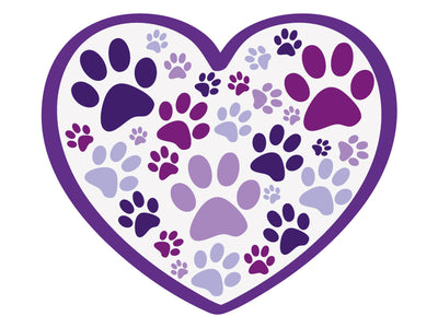 Heart with Paws 3" Decal
