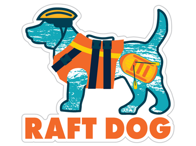 Raft Dog 3” Decal