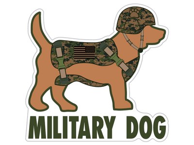 Military Dog 3” Decal