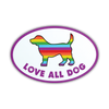 Oval Shaped Magnet - Love All Dog