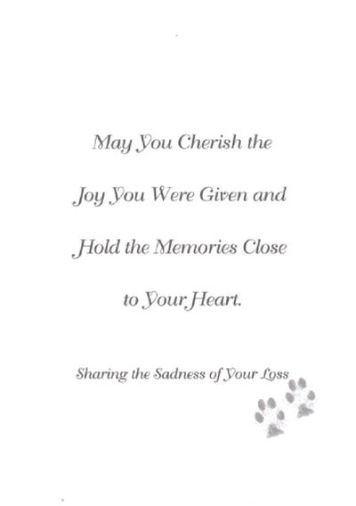 Dog Sympathy Card - I Gave You Shelter. You Gave Me Joy.
