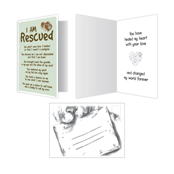 Wholesale Pet Rescue Card - I am Rescued | Dog Speak Cards