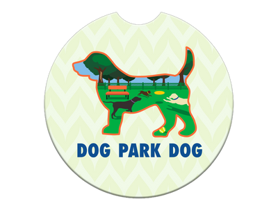 Absorbent Stone Auto Coaster - Dog Park Dog